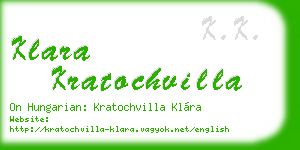 klara kratochvilla business card
